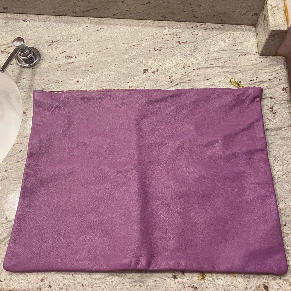 American apparel leather large purple clutch
